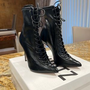 pointy toe boots with high heels